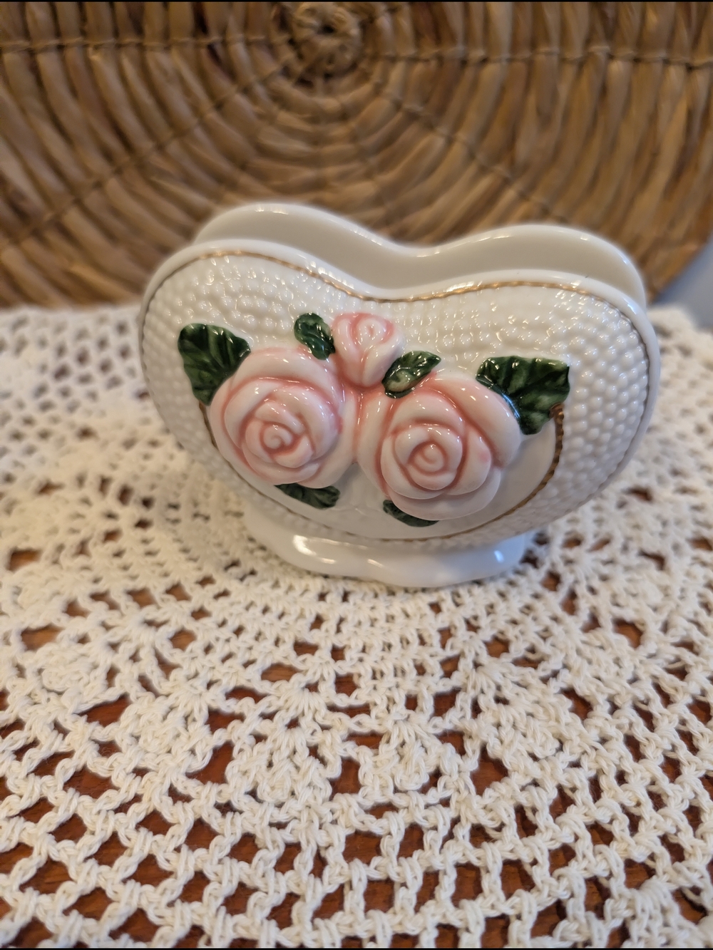 Ceramic Floral Vintage Napkin Holder